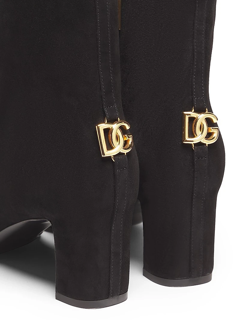 Suede Logo Ankle Boots