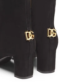 Suede Logo Ankle Boots