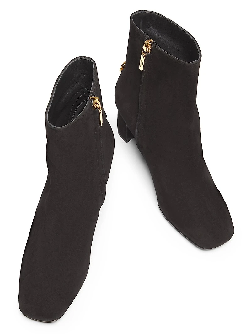 Suede Logo Ankle Boots