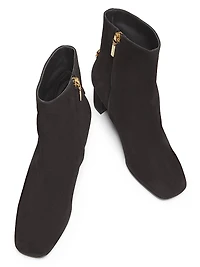Suede Logo Ankle Boots