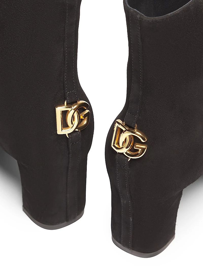 Suede Logo Ankle Boots