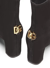 Suede Logo Ankle Boots