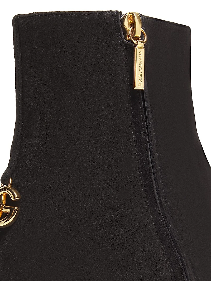 Suede Logo Ankle Boots