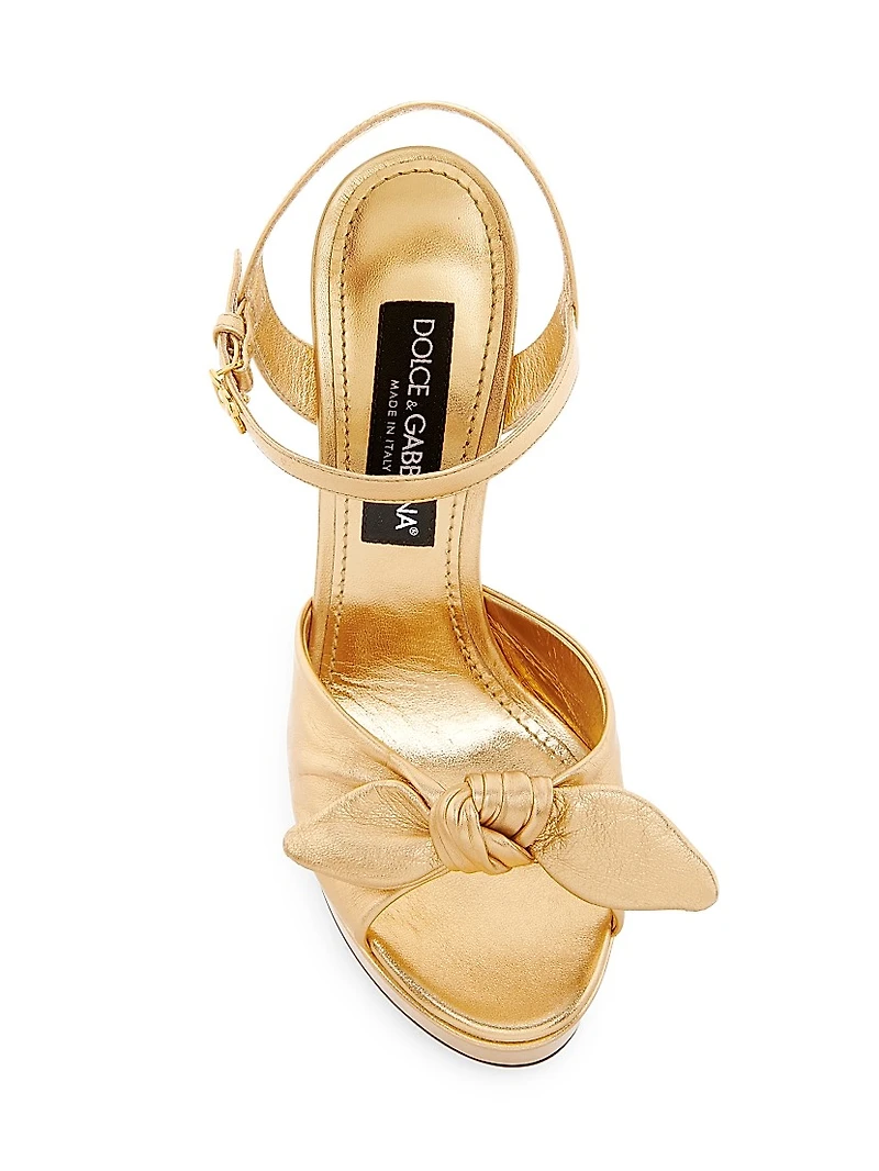 Special Opportunities Metallic Leather Platform Sandals