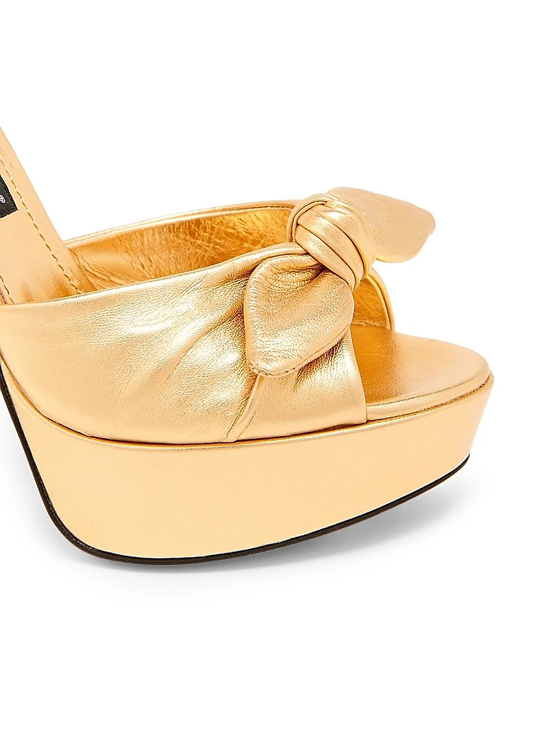 Special Opportunities Metallic Leather Platform Sandals