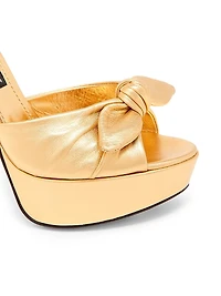 Special Opportunities Metallic Leather Platform Sandals