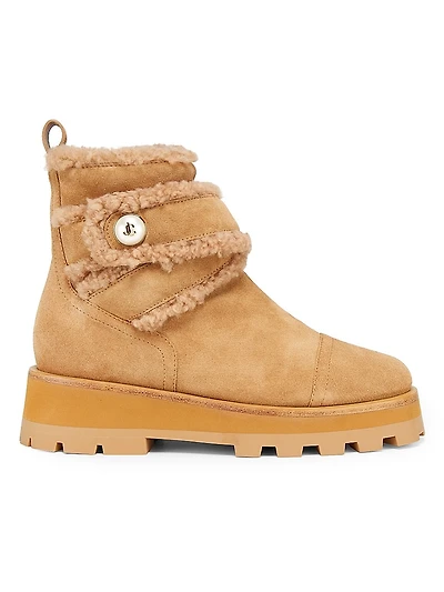 Meena Shearling Suede Ankle Boots