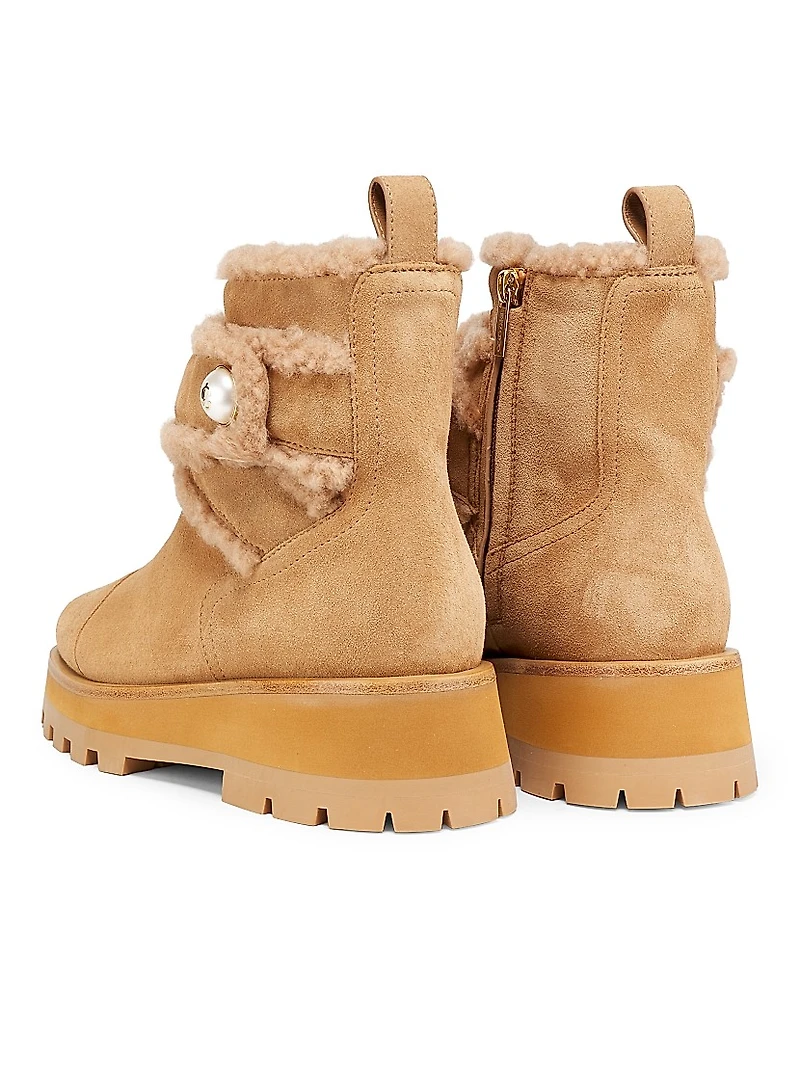 Meena Shearling Suede Ankle Boots