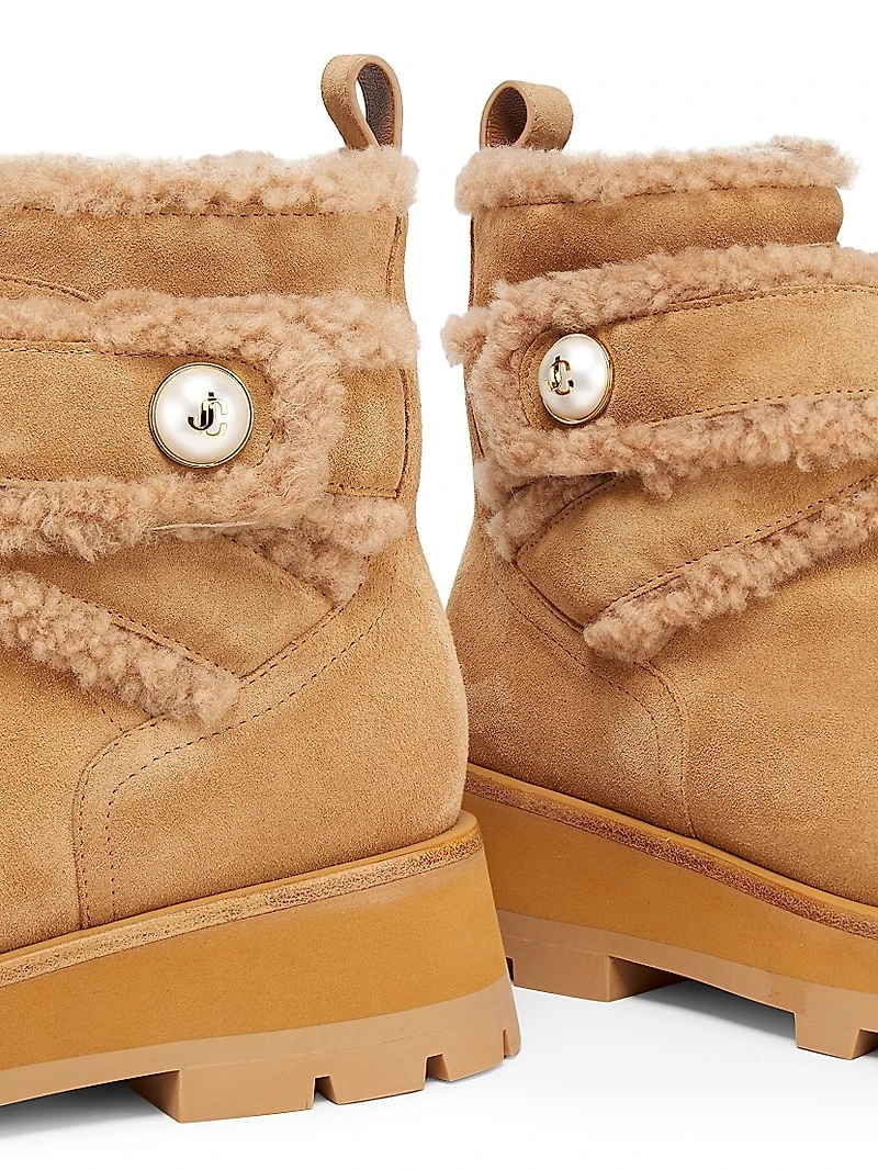 Meena Shearling Suede Ankle Boots