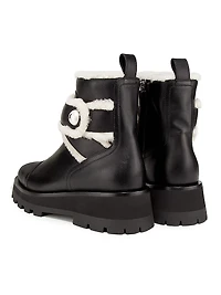 Meena Leather Shearling Ankle Boots