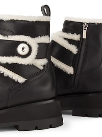 Meena Leather Shearling Ankle Boots