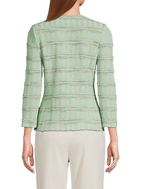 Tailored Soft Plaid Textured Knit Jacket