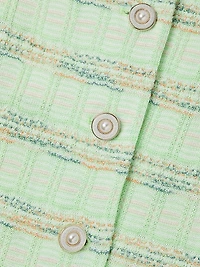 Tailored Soft Plaid Textured Knit Jacket