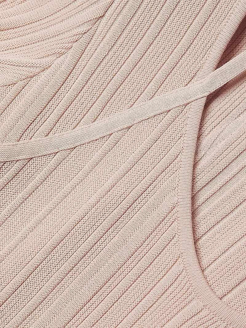 Fit & Flare Soft Rib-Knit Midi-Dress