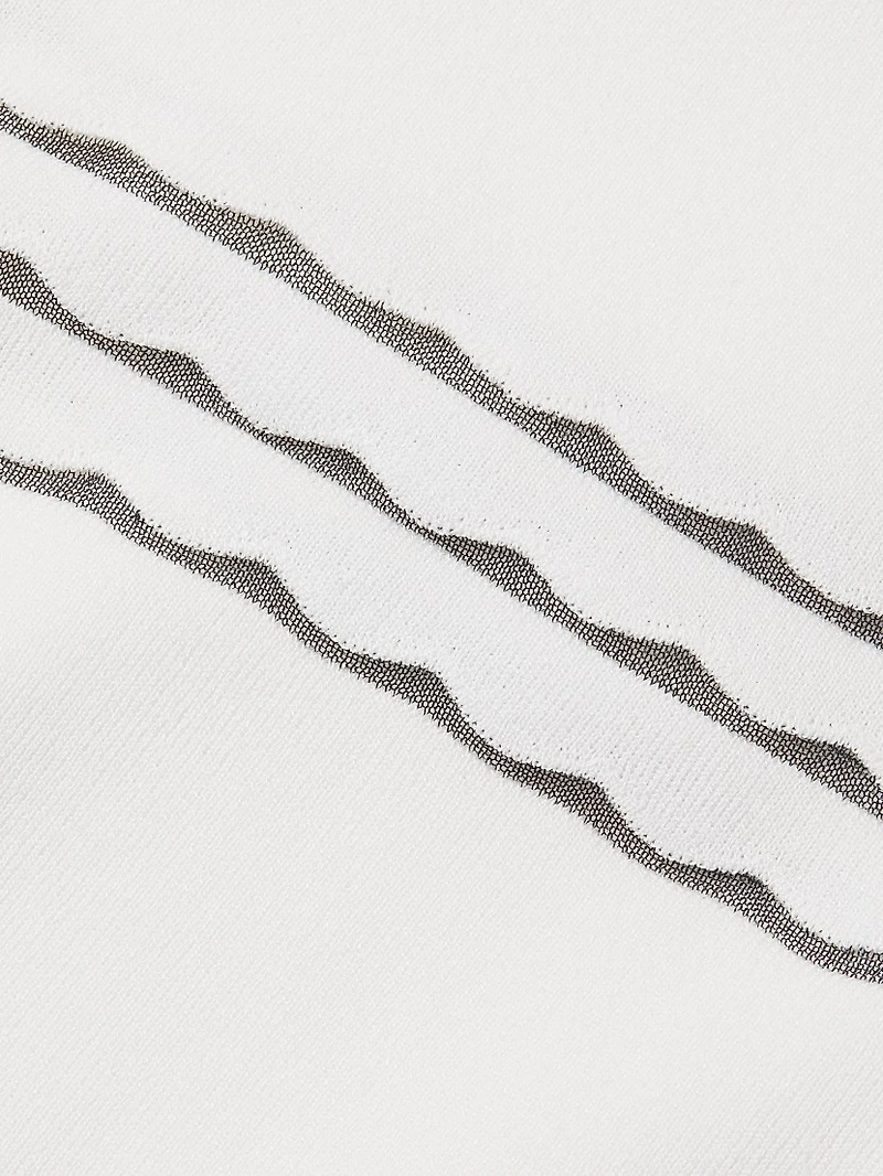 Soft Knit Scallop Trim A-Line Midi-Dress