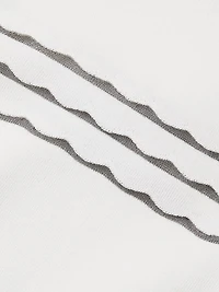 Soft Knit Scallop Trim A-Line Midi-Dress