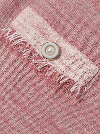 Fringe Trim Melange Knit Shift Dress