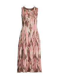 Brushstroke Jacquard Soft Knit Midi-Dress