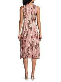 Brushstroke Jacquard Soft Knit Midi-Dress
