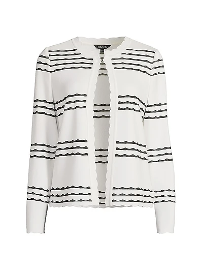 Heritage Scalloped Trim Soft Knit Jacket