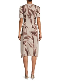 Botanical Jacquard Soft Knit Midi-Dress