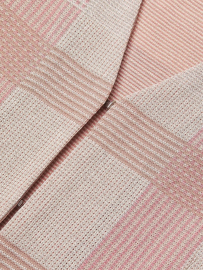 Tailored Plaid Knit Jacket