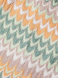 Pointelle Zigzag Lined Knit Shift Dress