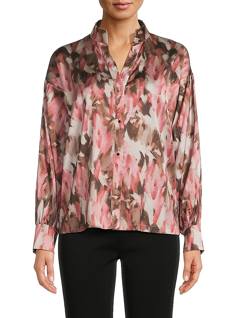Printed Crêpe de Chine Blouse