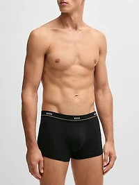 Five-Pack of Stretch-Cotton Trunks with Logo Waistbands
