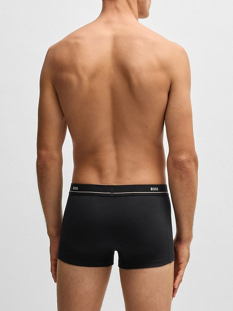 Five-Pack of Stretch-Cotton Trunks with Logo Waistbands