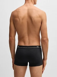 Five-Pack of Stretch-Cotton Trunks with Logo Waistbands