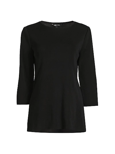 Knit Three-Quarter Sleeve Tunic
