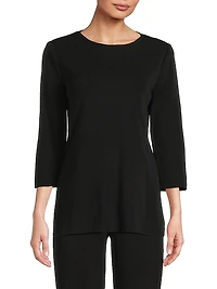 Knit Three-Quarter Sleeve Tunic