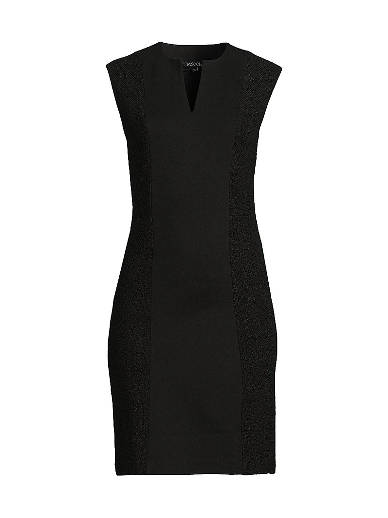 Mixed-Media Sheath Dress