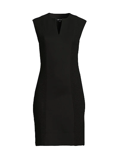 Mixed-Media Sheath Dress