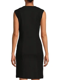Mixed-Media Sheath Dress