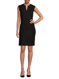 Mixed-Media Sheath Dress