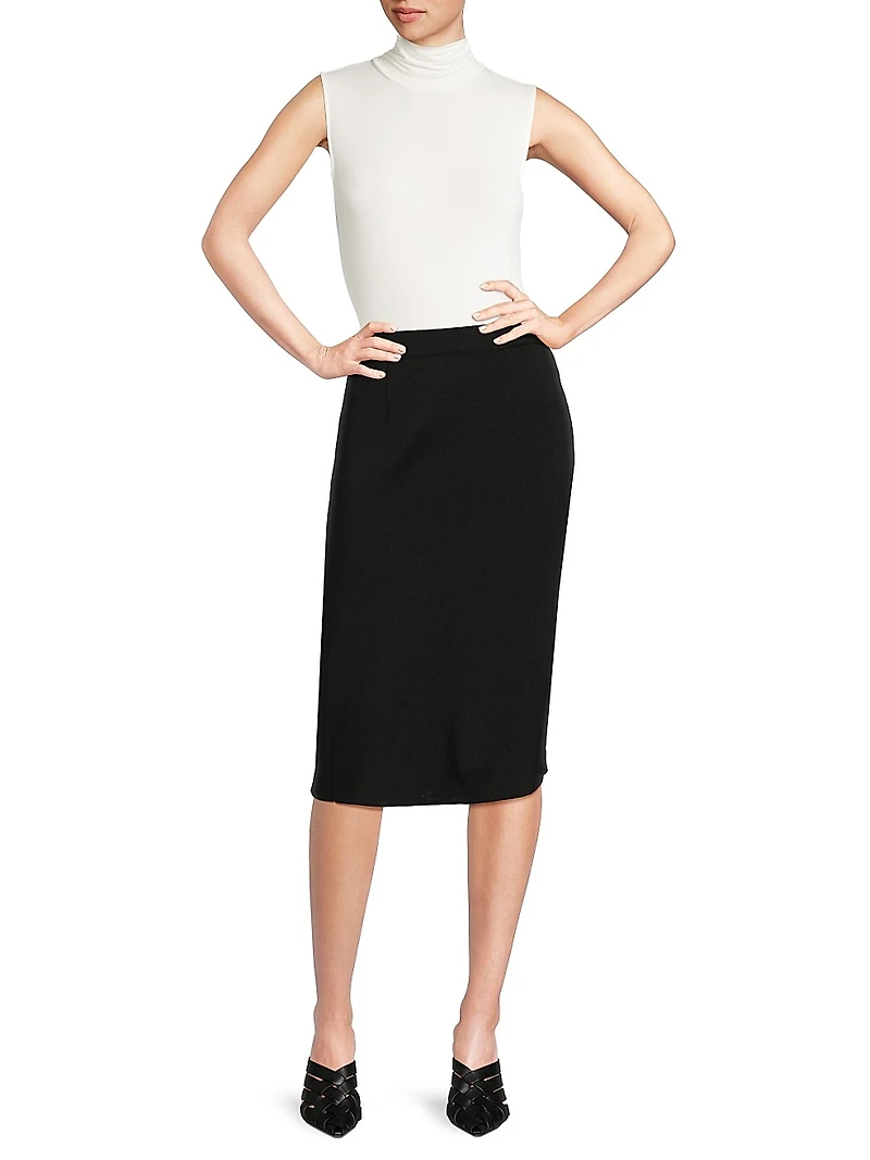 Mylana Knit Straight Midi-Skirt