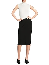 Mylana Knit Straight Midi-Skirt