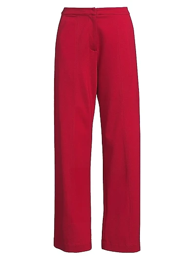 LuxeStretch Stretch-Cotton Wide-Leg Pants