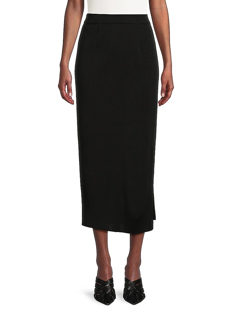 Mylana Knit Straight Midi-Skirt