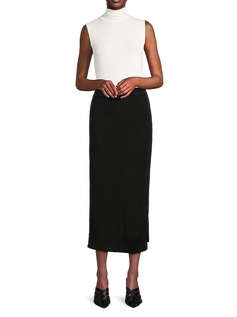 Mylana Knit Straight Midi-Skirt