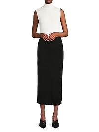 Mylana Knit Straight Midi-Skirt