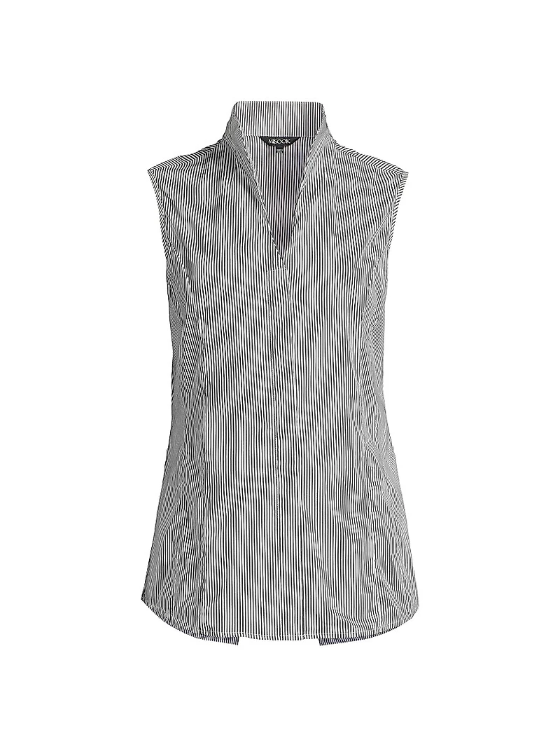 Pinstripe Cotton-Blend Blouse