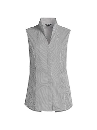 Pinstripe Cotton-Blend Blouse