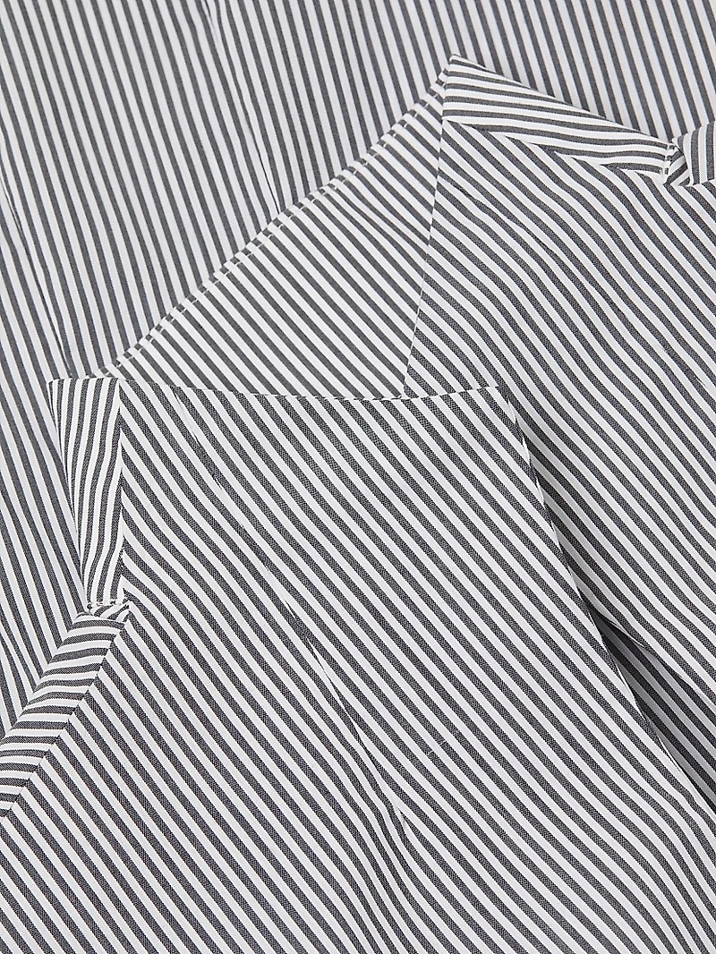 Pinstripe Cotton-Blend Blouse