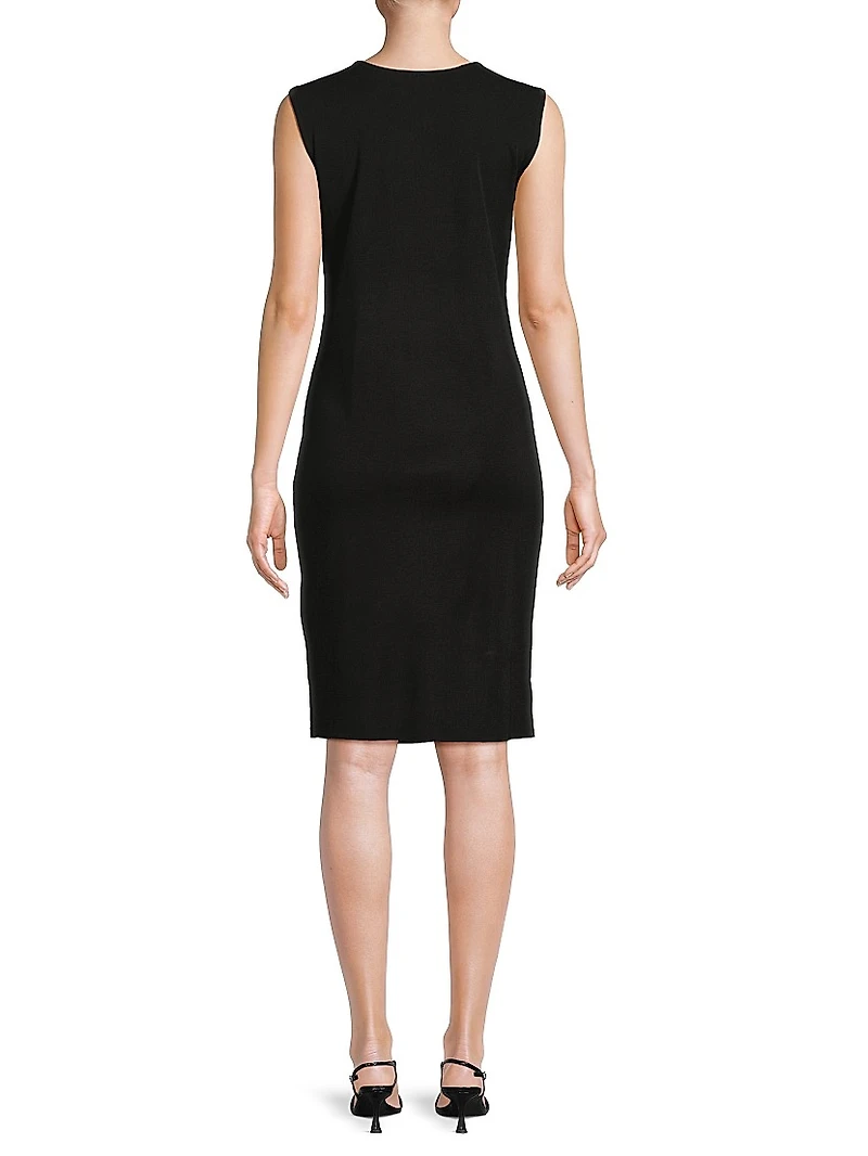 Mylana Sleeveless Knit Sheath Knee-Length Dress