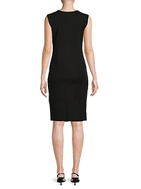 Mylana Sleeveless Knit Sheath Knee-Length Dress
