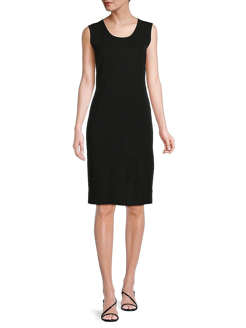 Mylana Sleeveless Knit Sheath Knee-Length Dress
