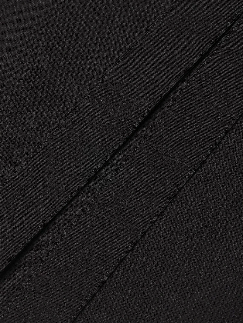 A-Line Front-Slit Stretch Midi-Skirt